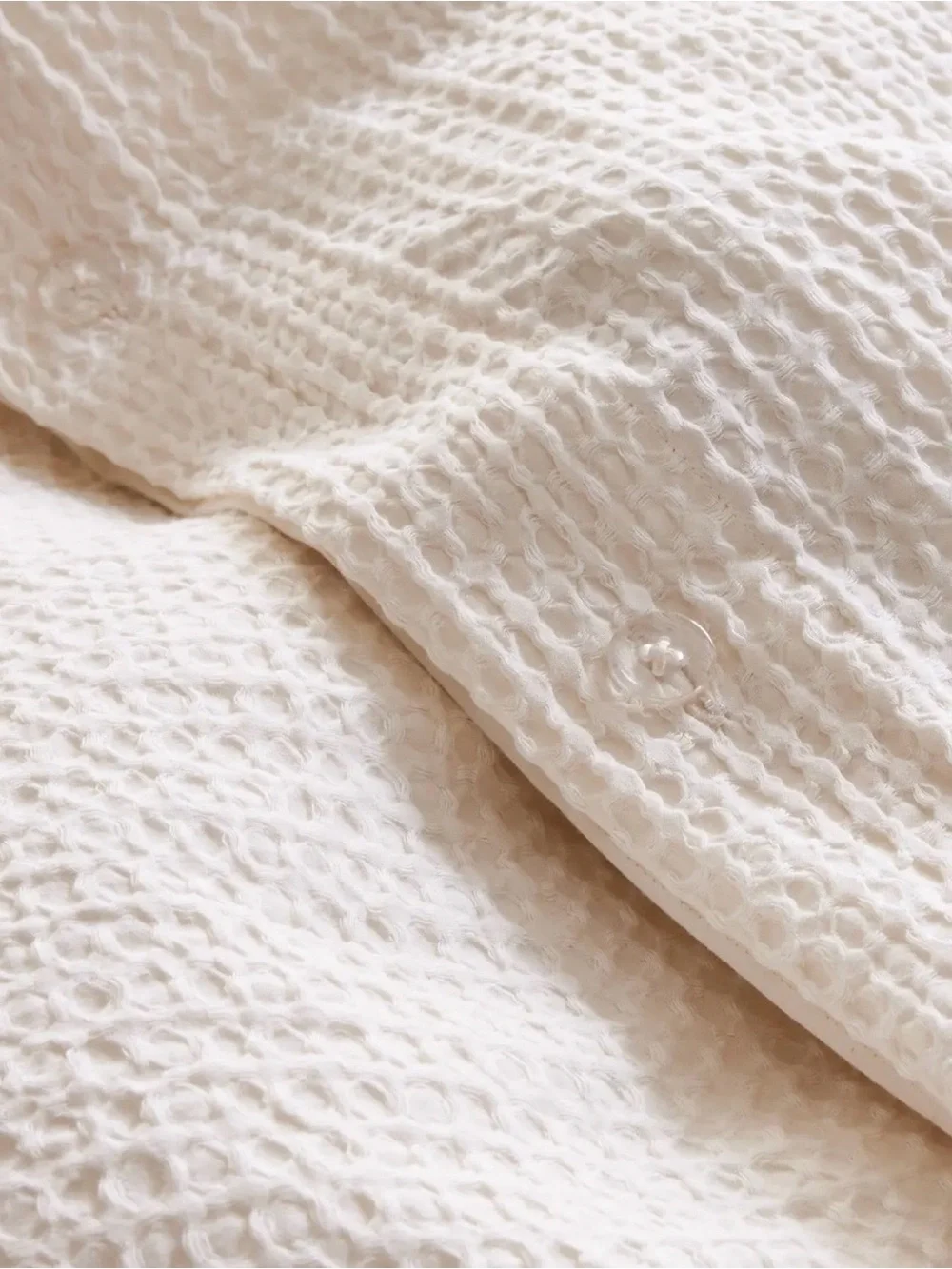 New! Quince Organic Luxe Honeycomb Duvet Cover Set With 2 Shams in Undyed